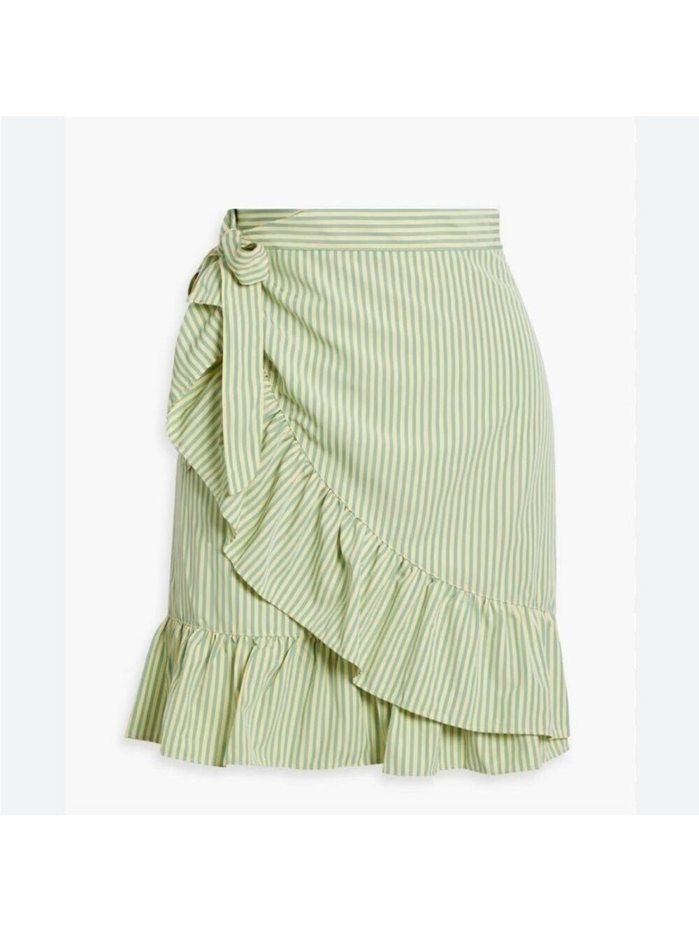 WALTER BAKER Sonny ruffled striped poplin faux wrap mini skirt Size 4